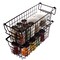 Black Wire Storage Bins Set Of 2 Small Kitchen Bathroom Organizers 16X6x5.5